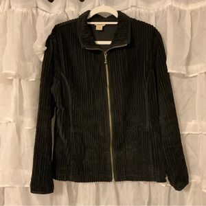 Woolrich black full zip soft corduroy shacket